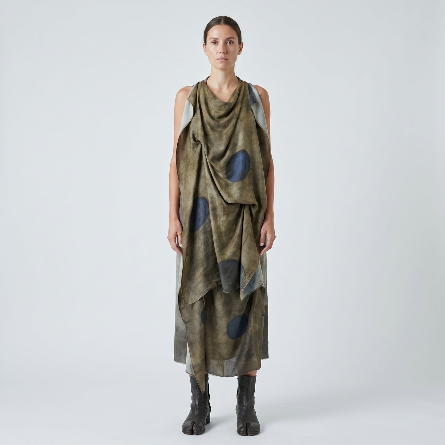 Draped Abstract Print Top