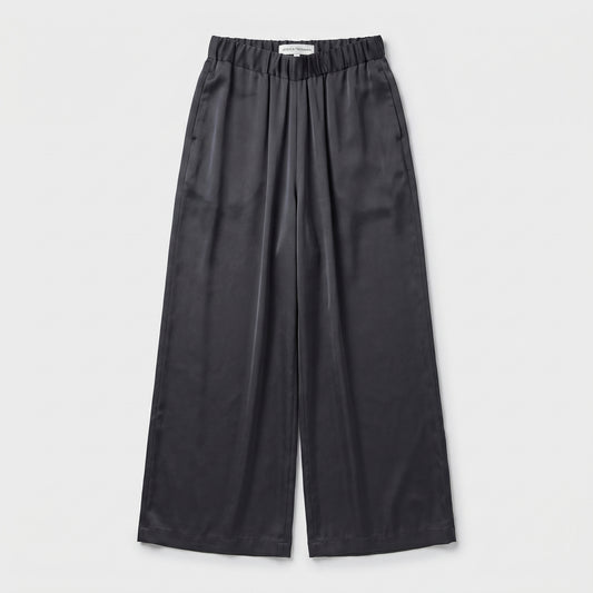 Satin High-Rise Wide-Leg Trousers