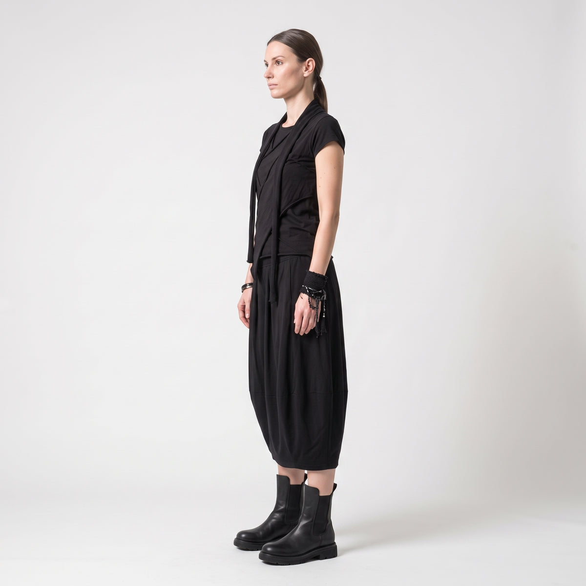 Architectural Jersey Balloon Skirt