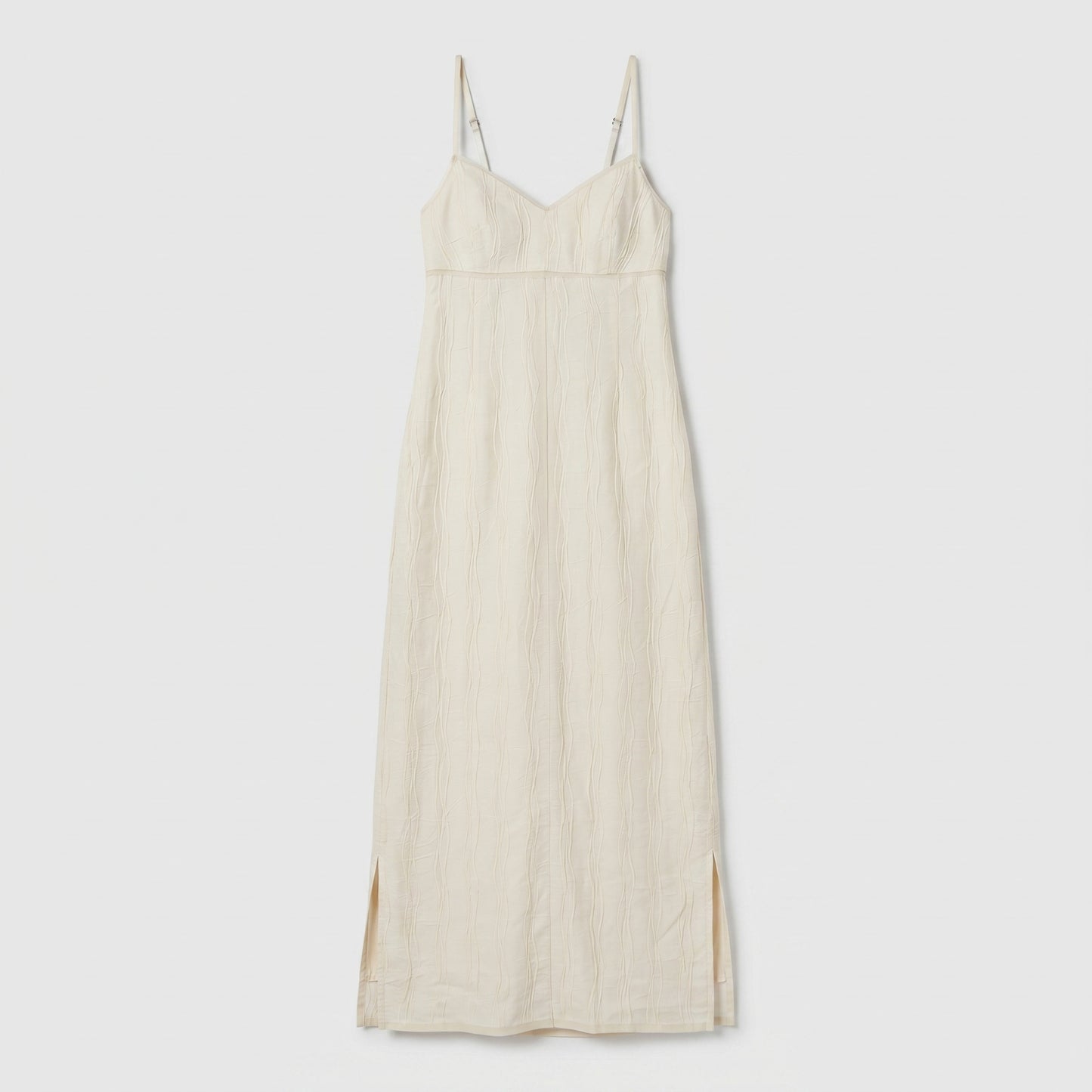 Textured V-Neck Slip Dress