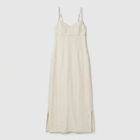 Textured V-Neck Slip Dress