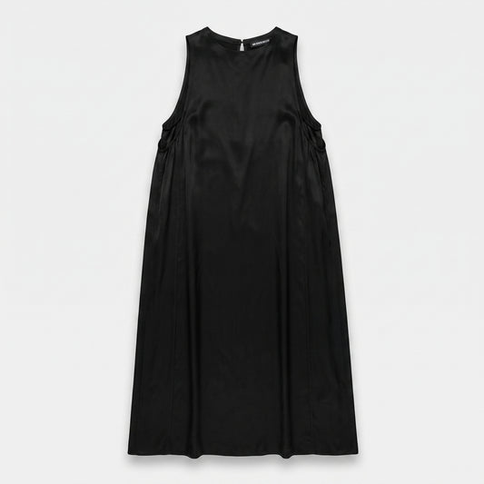 Sleeveless Black Silk Shift Dress