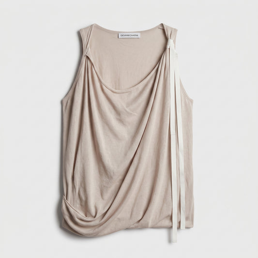 Asymmetrical Draped Knit Top