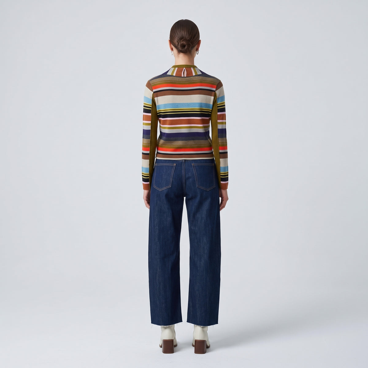 Multicolor Striped Knit Cardigan