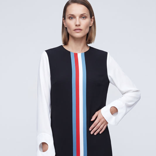 Colorblock Striped Shift Dress
