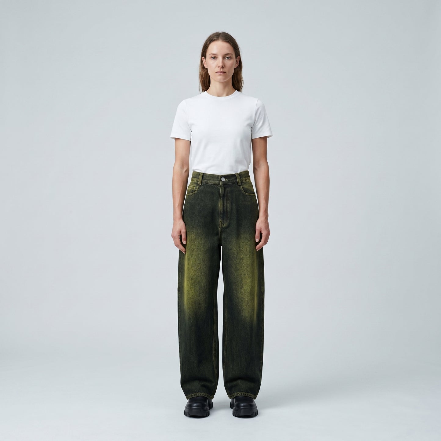 Acid Wash Wide Leg Jeans