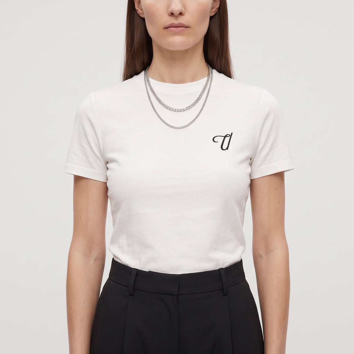 Minimalist Embroidered White Tee