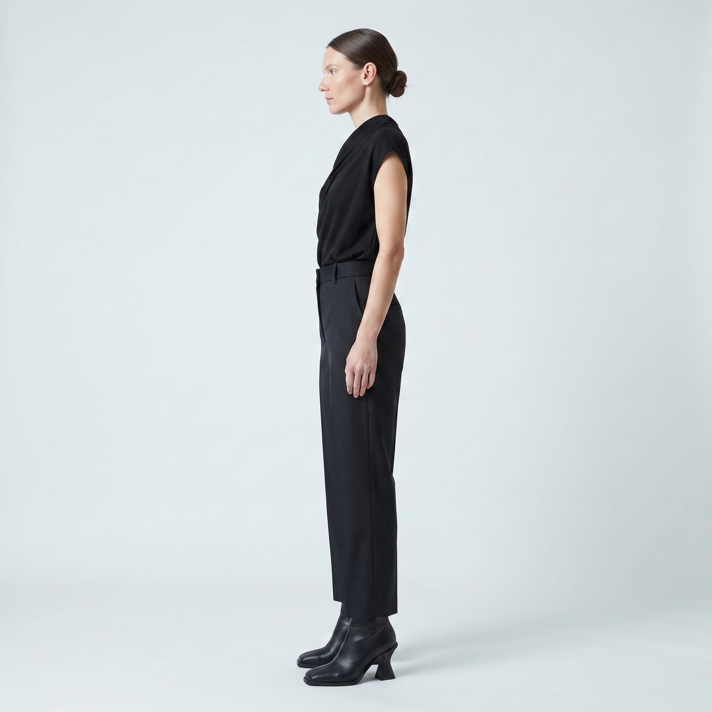 Tailored High-Waisted Black Trousers