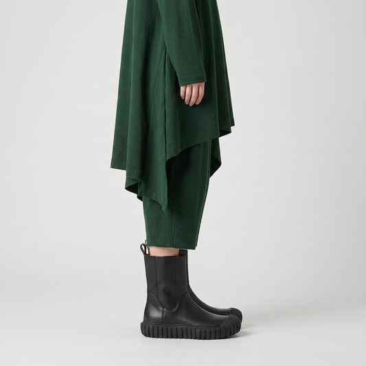 Chunky Ribbed-Sole Leather Boots