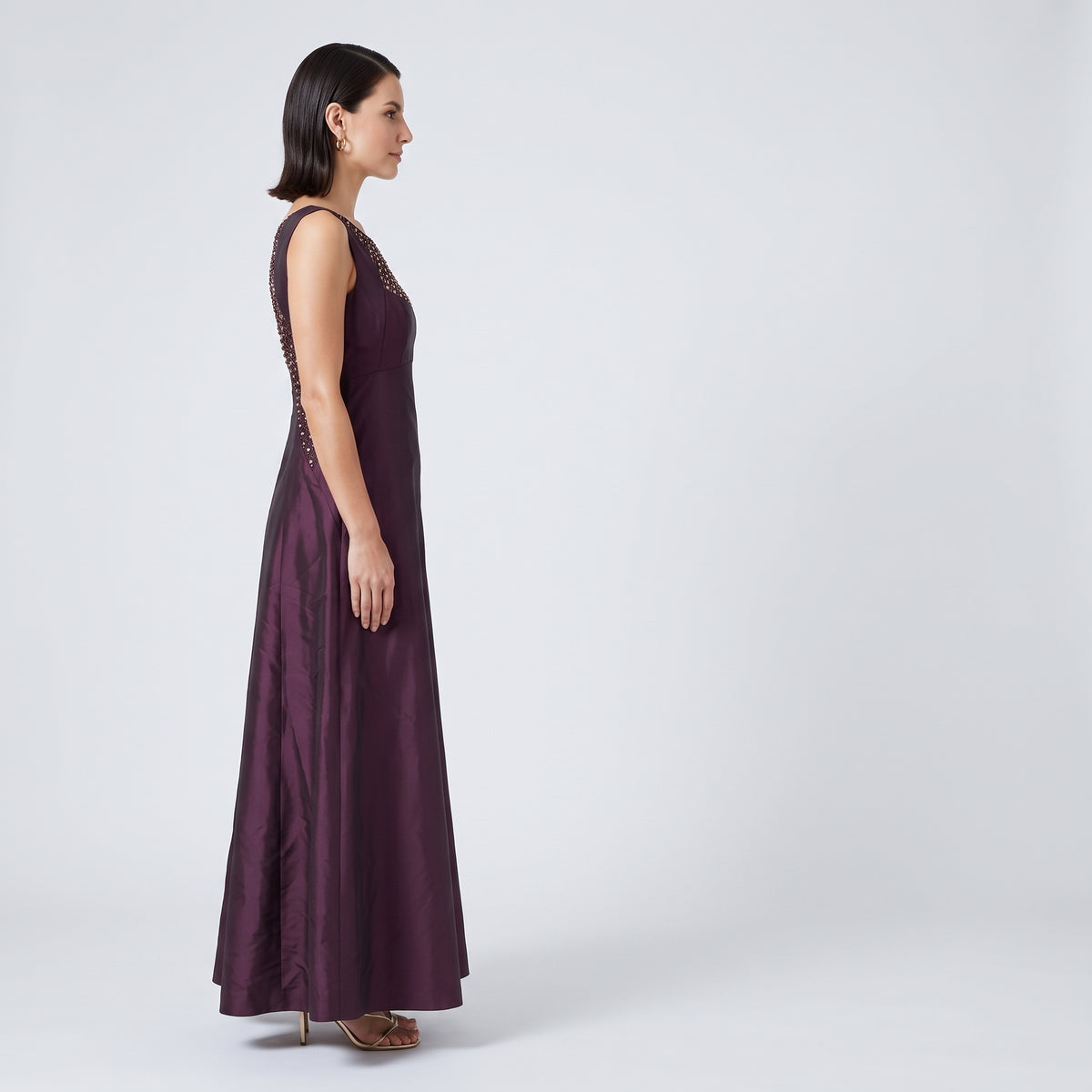 Embroidered Silk Midi Dress