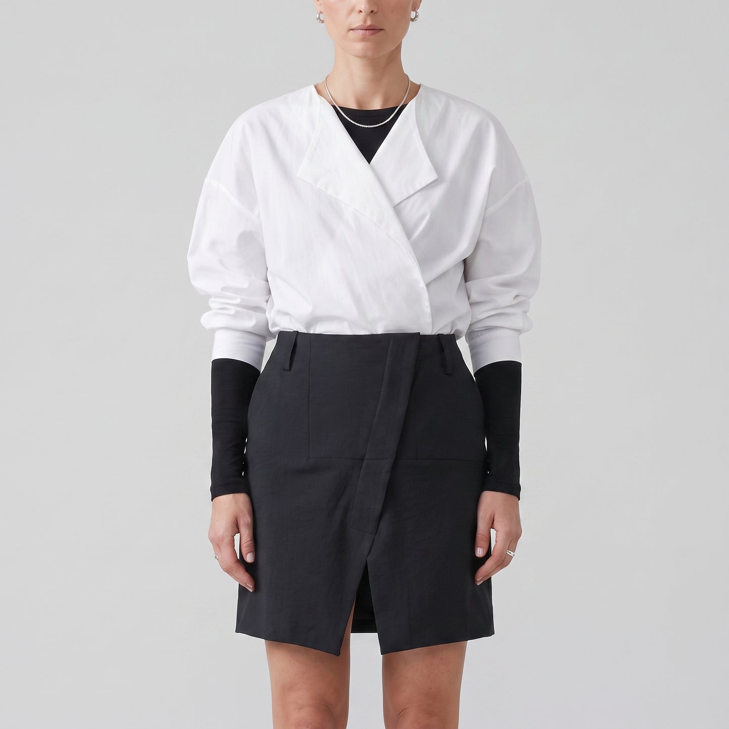 Minimalist Black Asymmetric Skirt