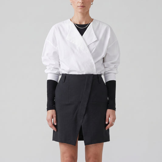 Minimalist Black Asymmetric Skirt