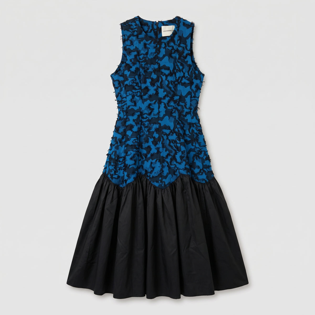 Textured Panel Fit-and-Flare Dress