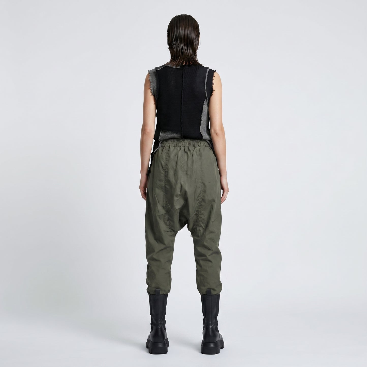 Drawstring Drop Crotch Trousers