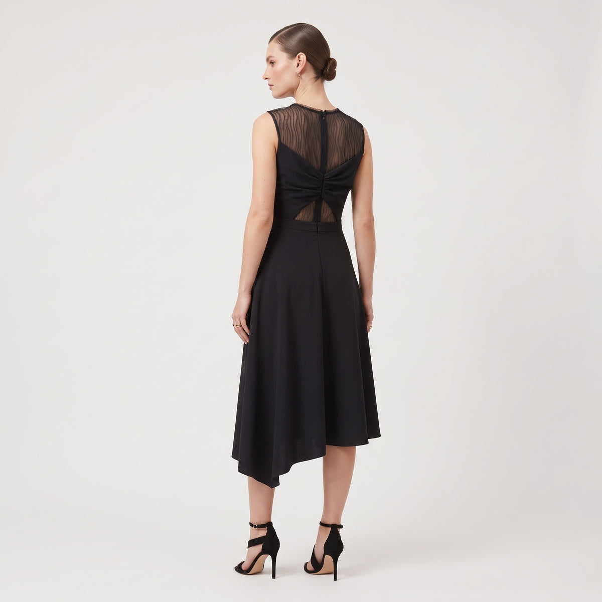 Sleeveless Twist Front Midi Dress