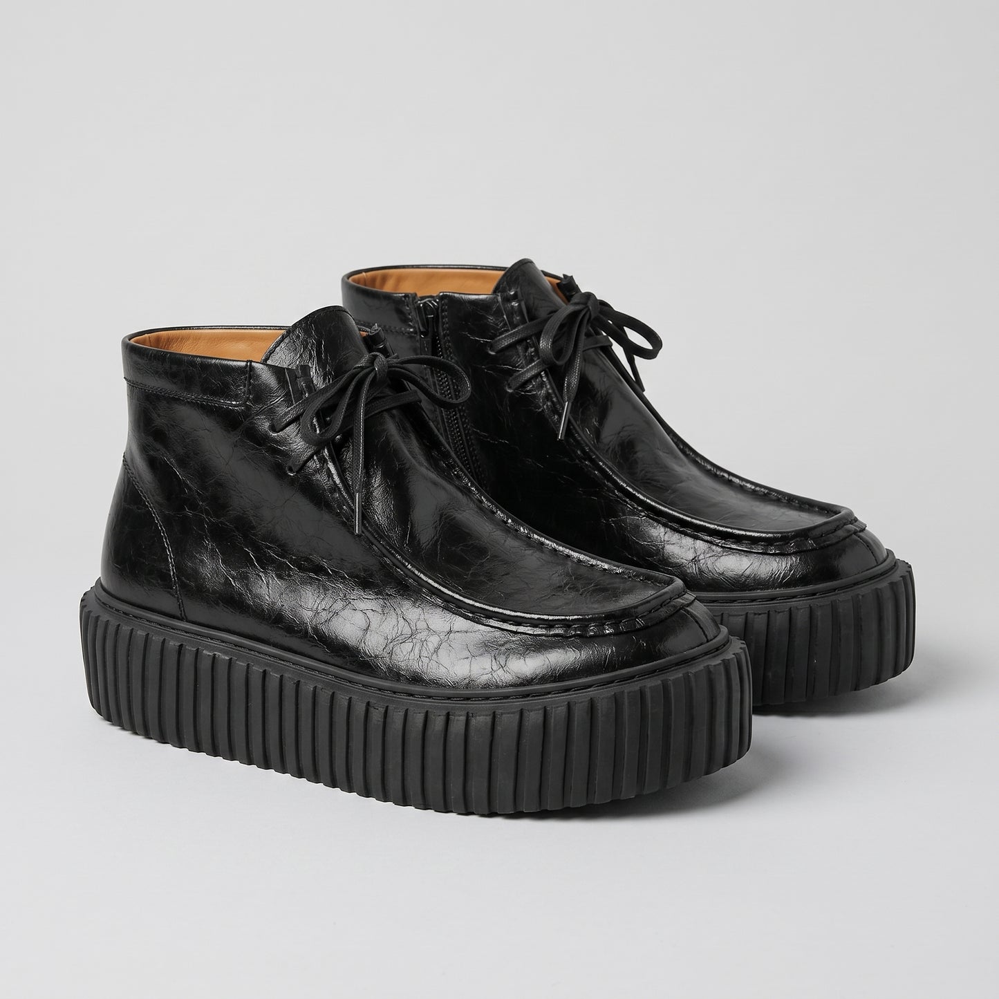 Chunky Leather Platform Boots