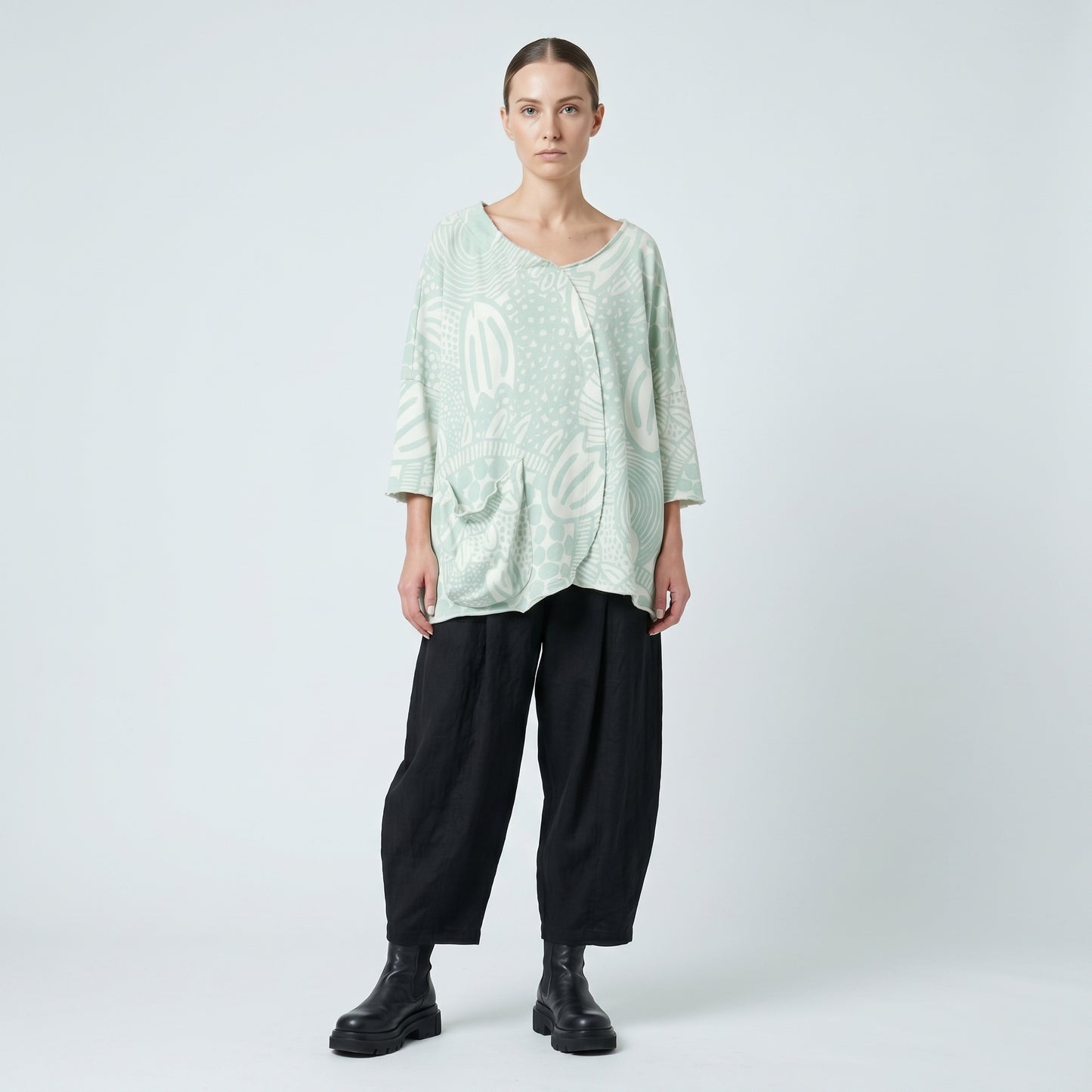 Asymmetric Abstract Printed Top