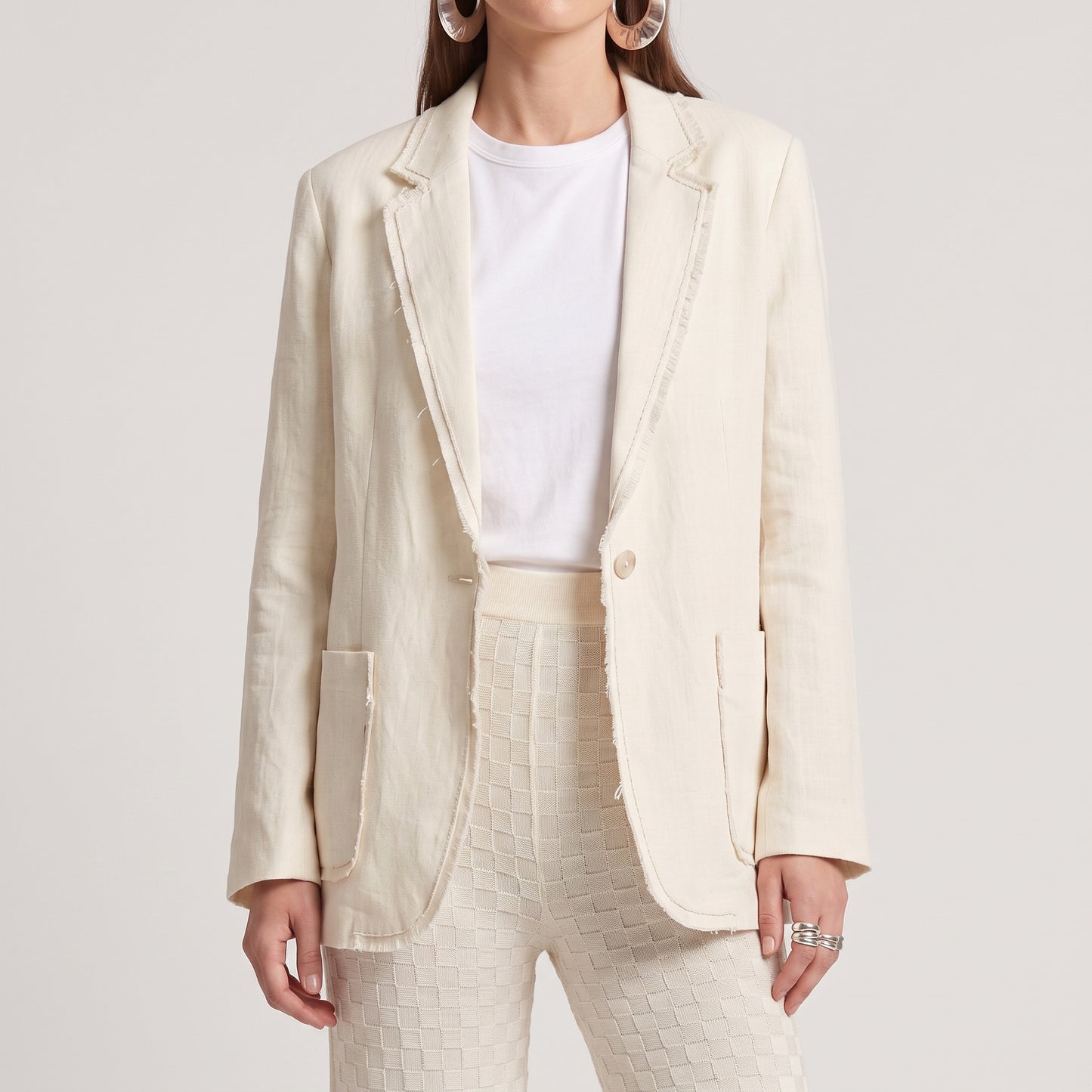 Textured Knit Wide Leg Trousers