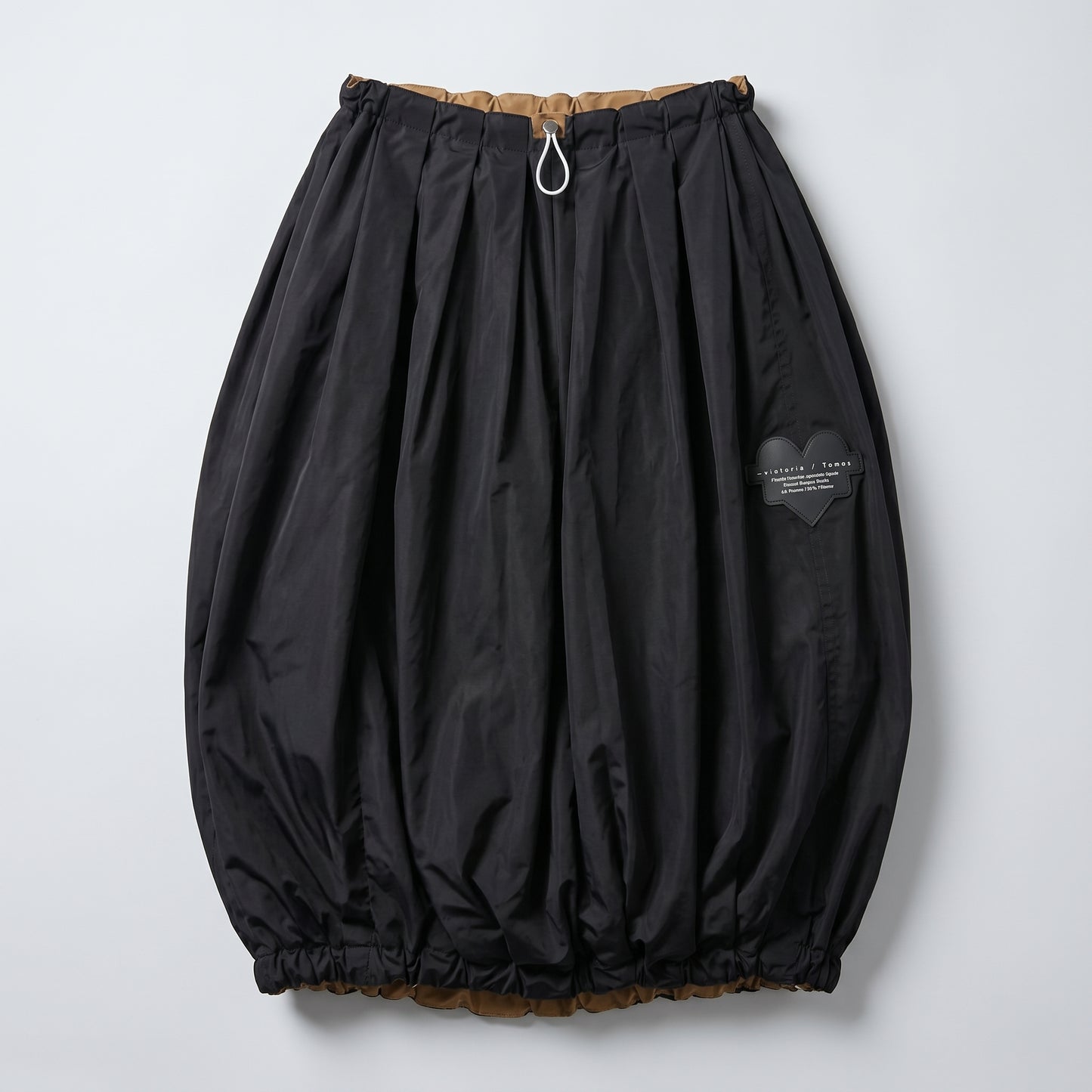 Pleated Voluminous Black Skirt