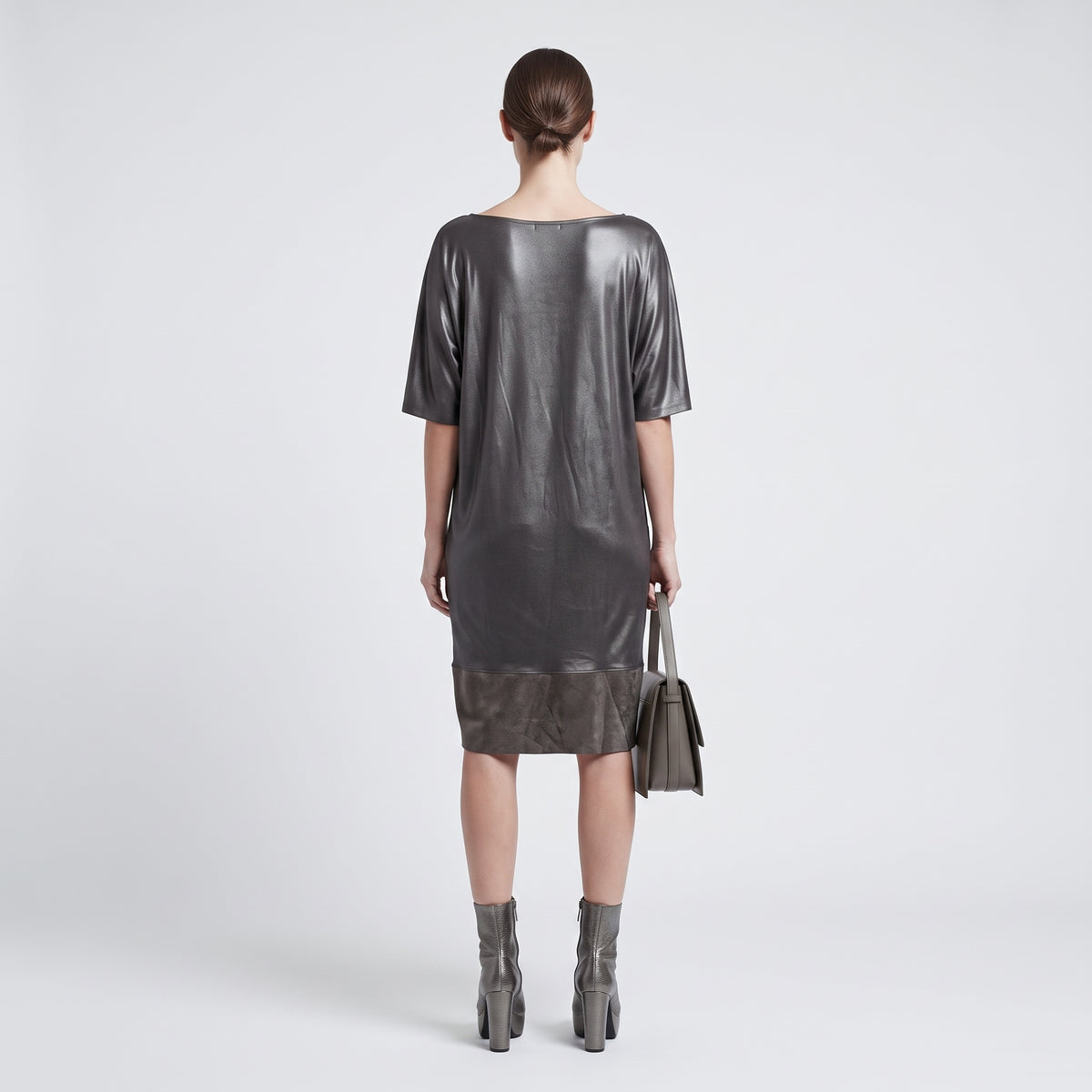 Structured Paneled Leather Tunic