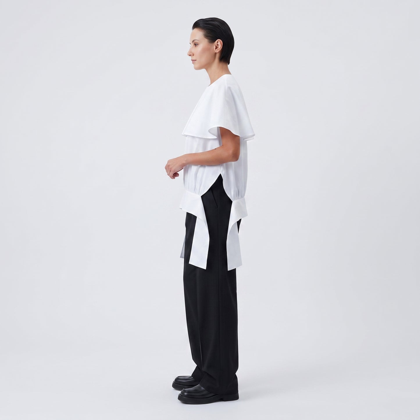 Architectural Layered White Blouse