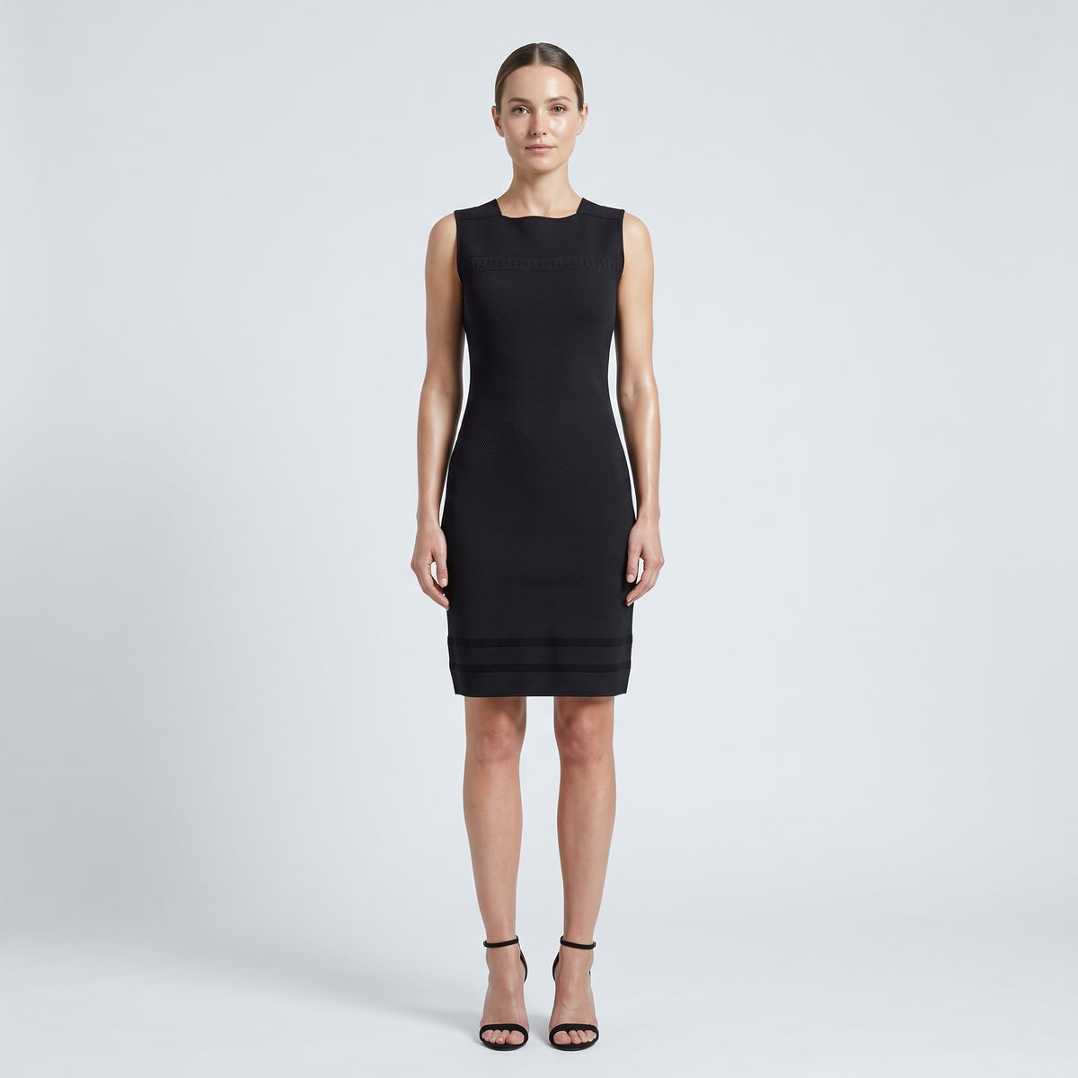 Sleeveless Textured Knit Sheath Dress