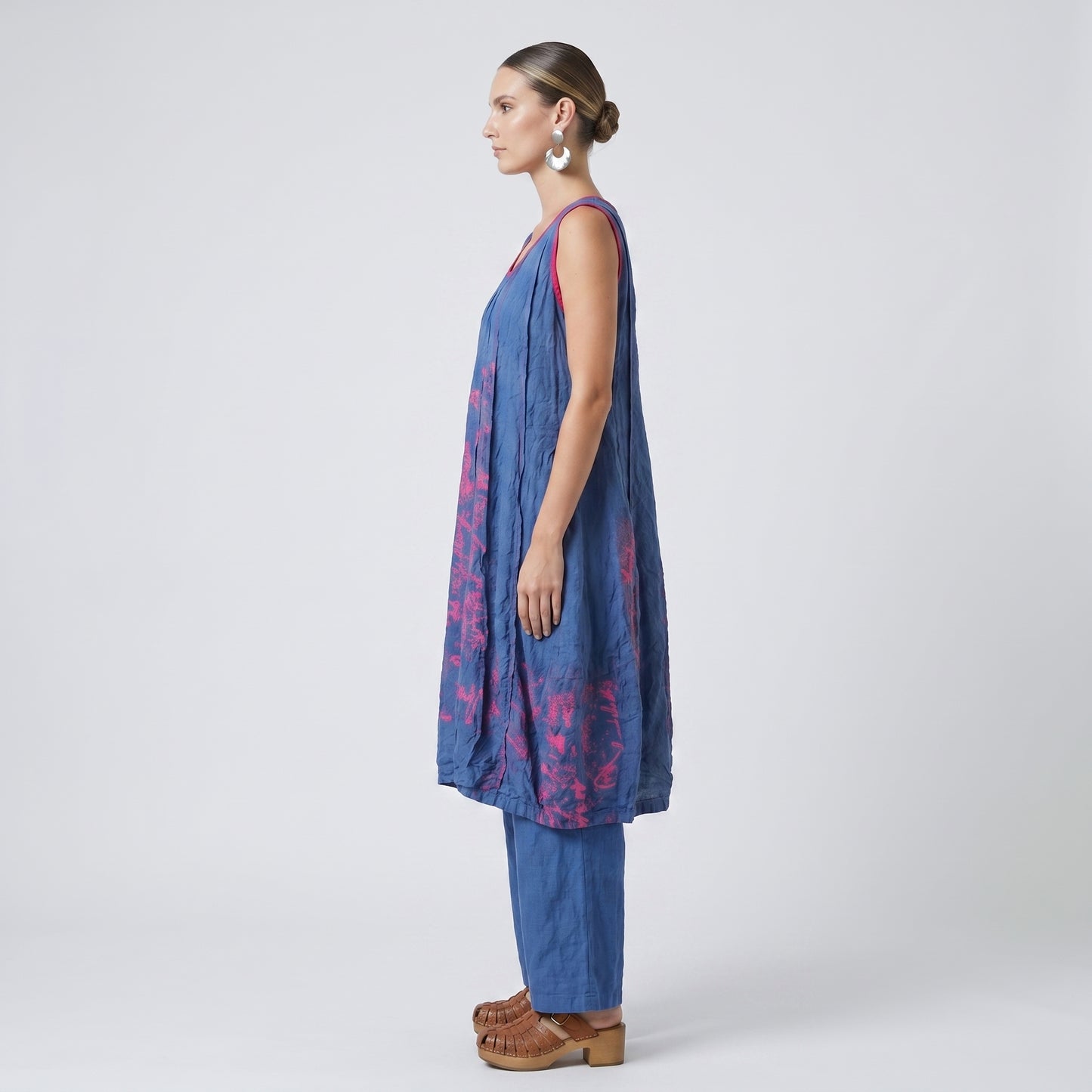 Artistic Printed Cotton Sleeveless Dress