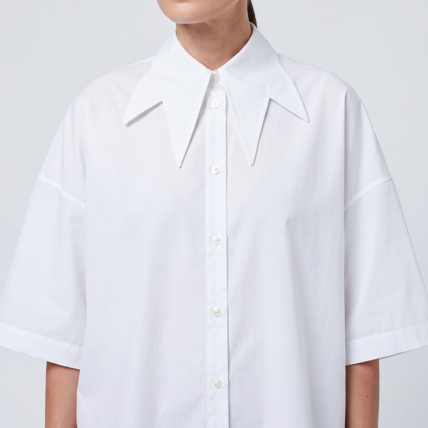 Oversized Pointed Collar Shirt