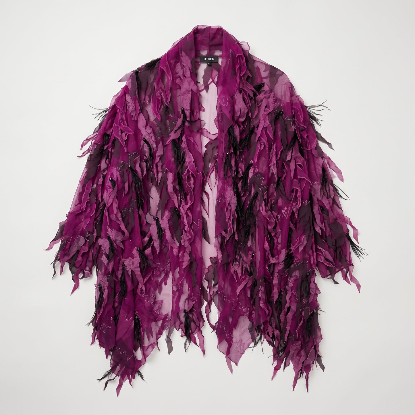 Fringed Magenta Organza Cover-Up