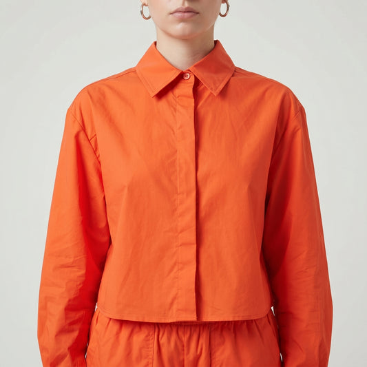 Vibrant Cropped Collared Shirt