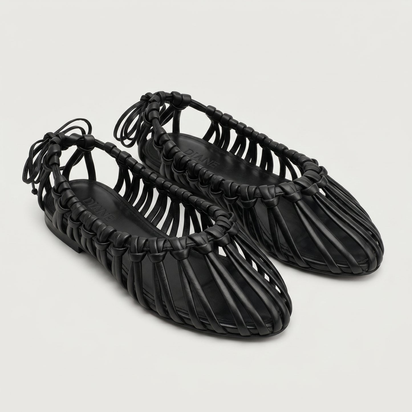 Woven Leather Cage Sandals