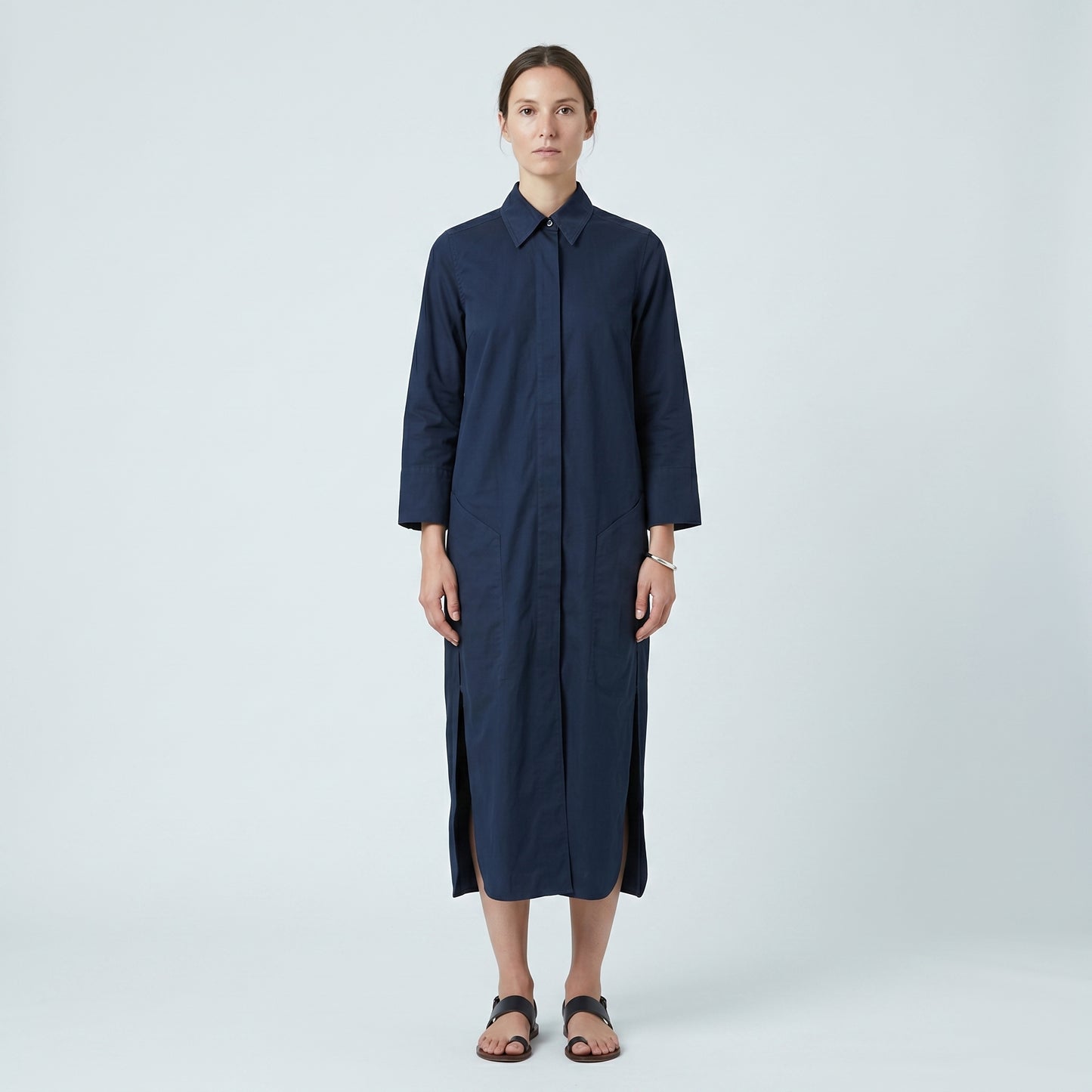 Long Cotton Shirt Dress