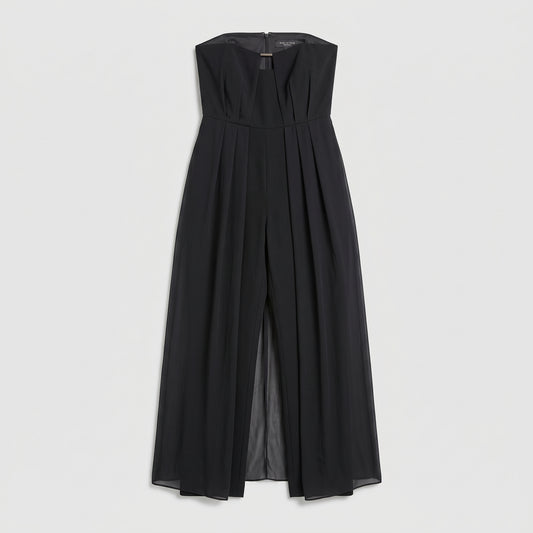 Strapless Pleated Chiffon Jumpsuit