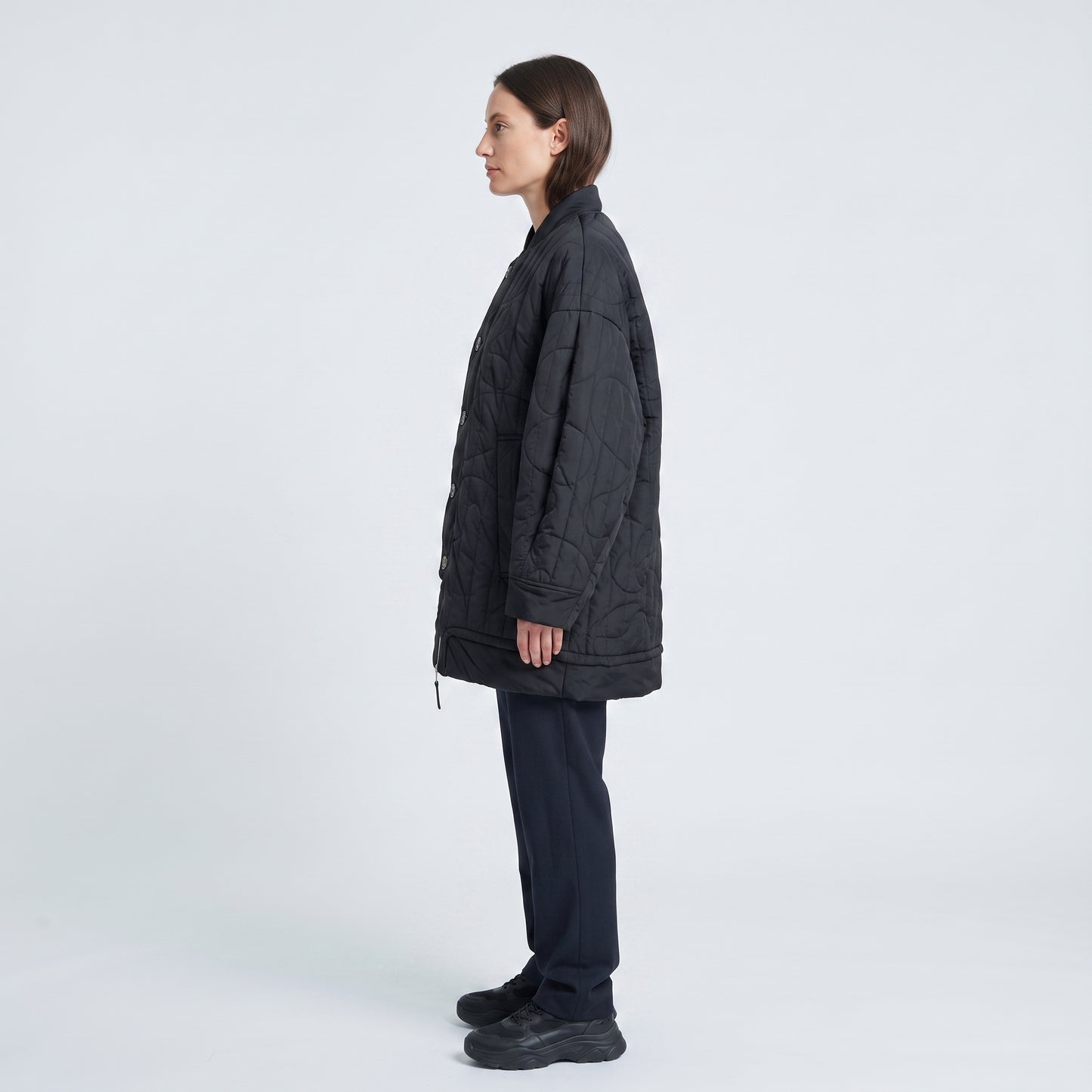 Quilted Oversized Bomber Jacket
