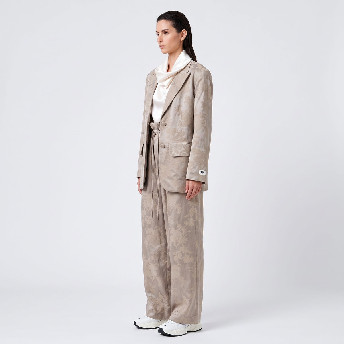 Floral Jacquard Tailored Blazer