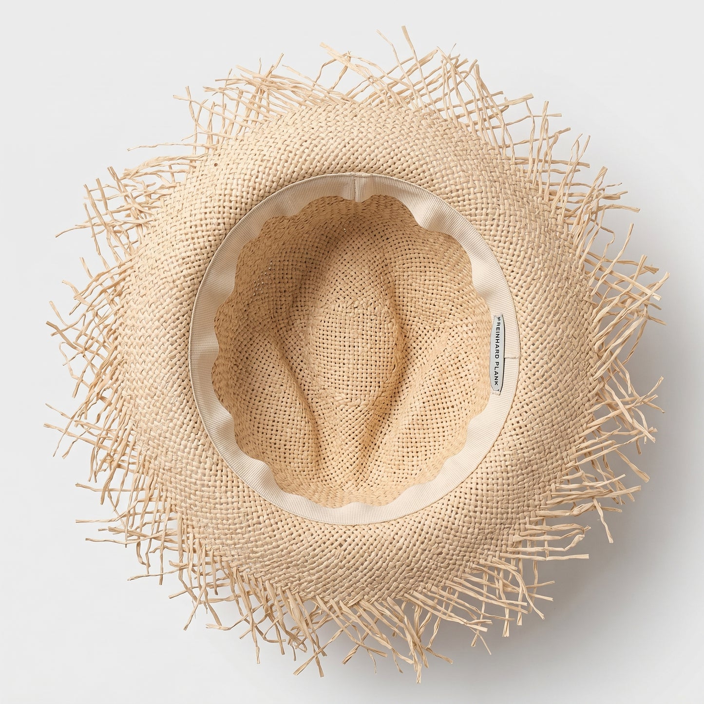 Frayed Brim Straw Fedora Hat