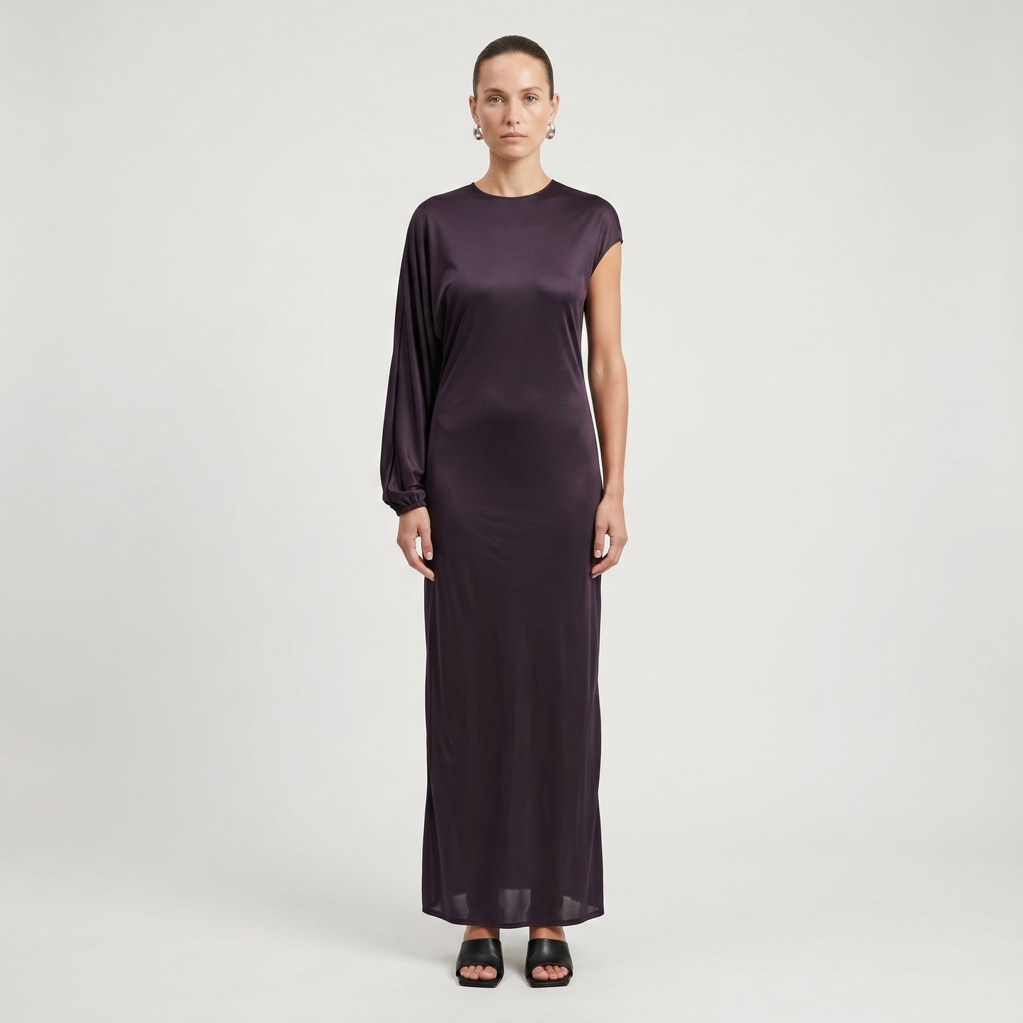 Asymmetrical One Sleeve Maxi Dress