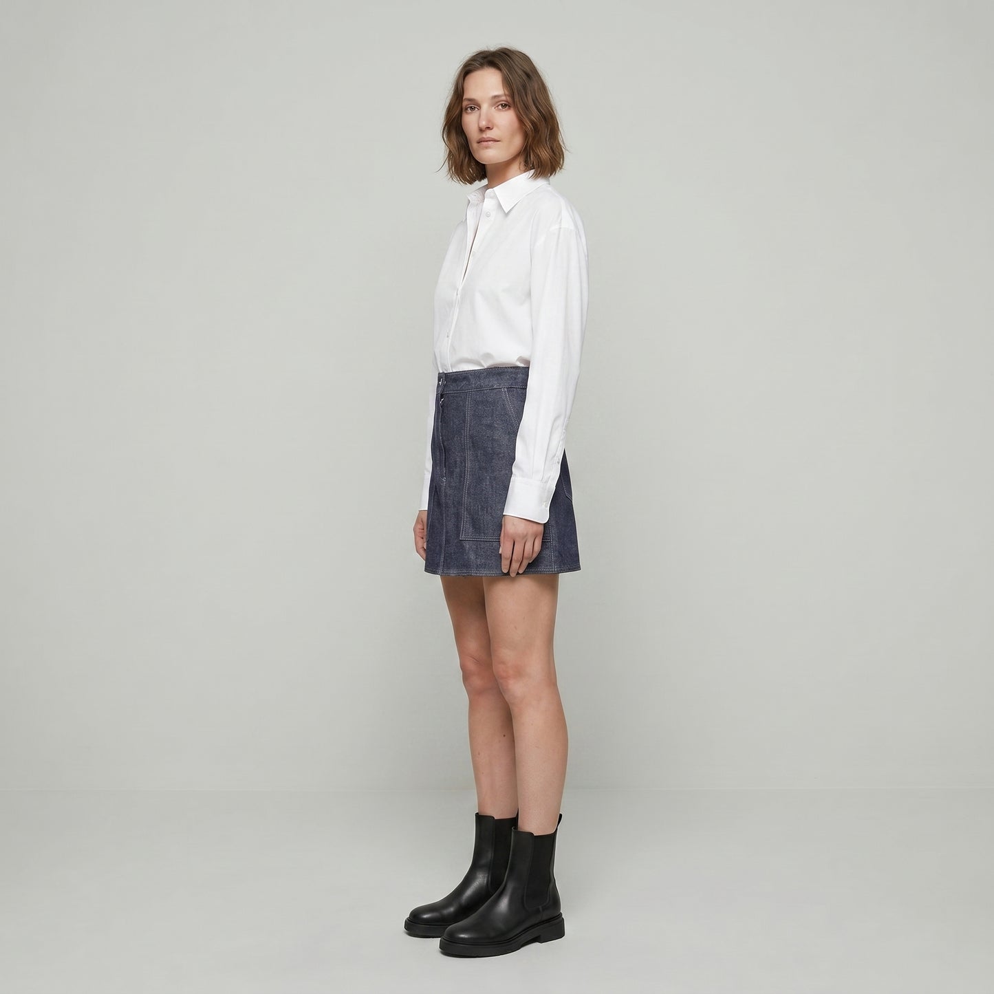 Dark Wash Denim Mini Skirt