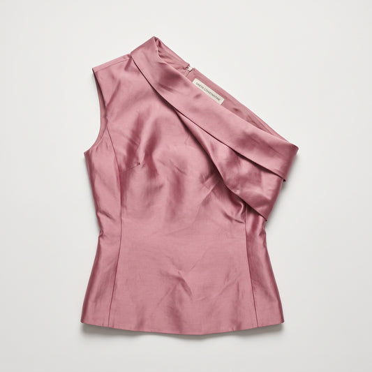 One-Shoulder Satin Sculpted Top