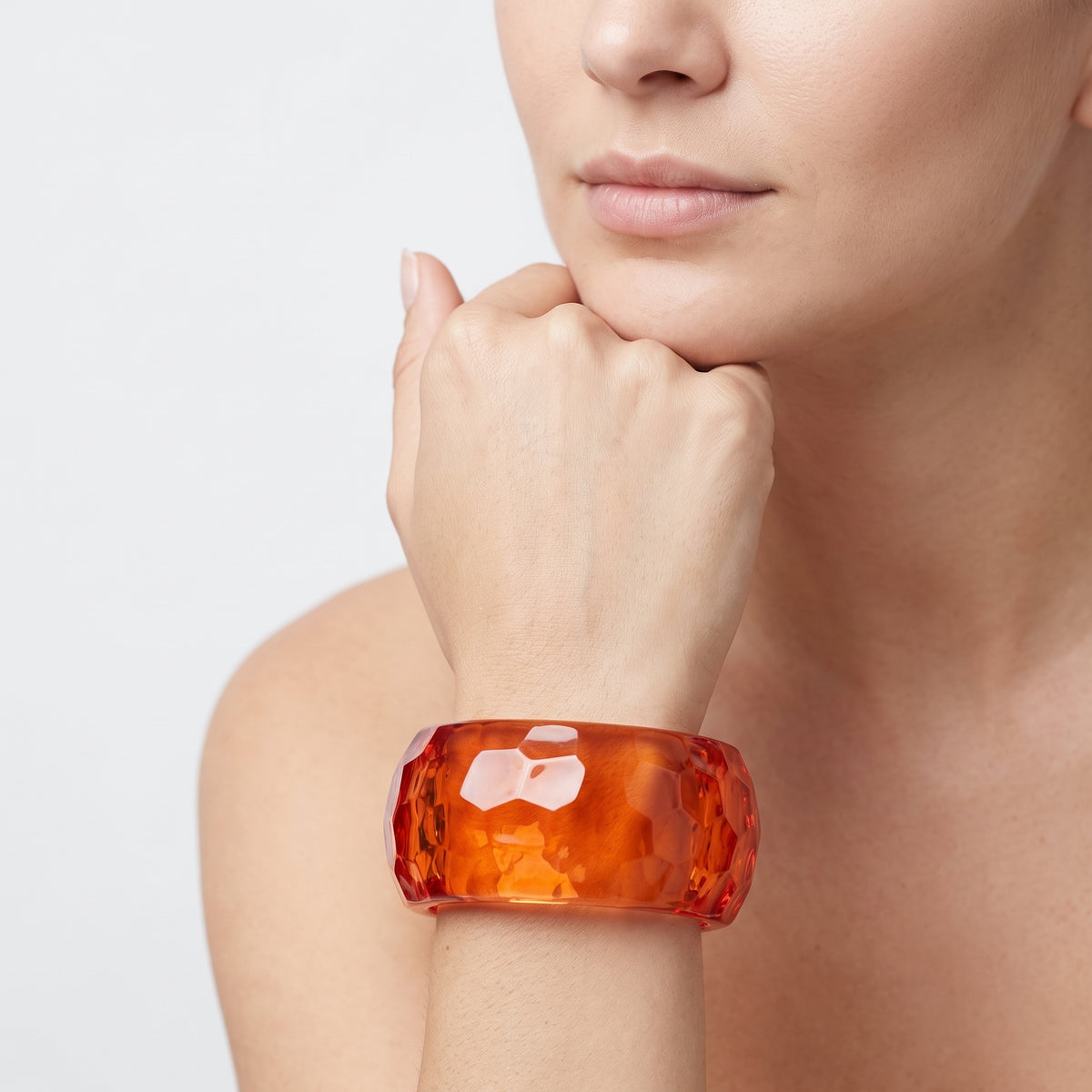 Facet Amber Resin Bangle