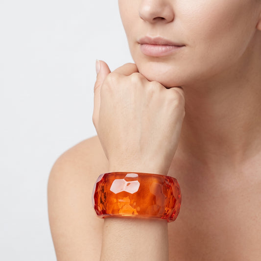 Facet Amber Resin Bangle