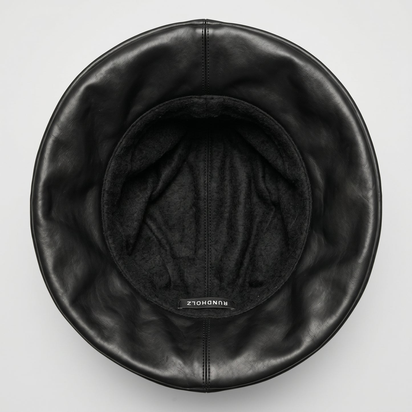 Sculptural Black Leather Hat