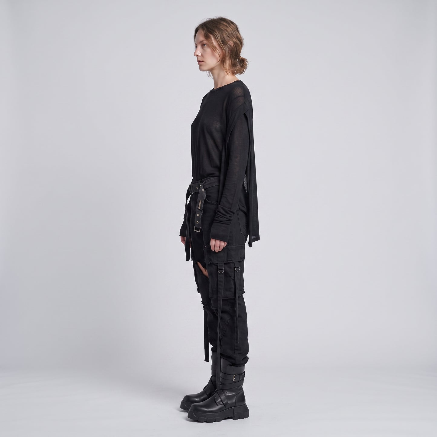 Sheer Mock Neck Layered Top
