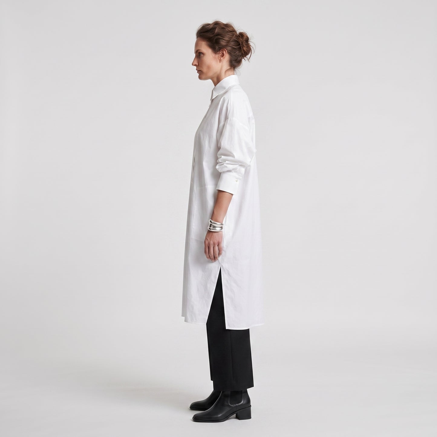 Oversized Crisp Cotton Shirt Dress