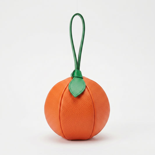 Citrus Shaped Leather Wristlet