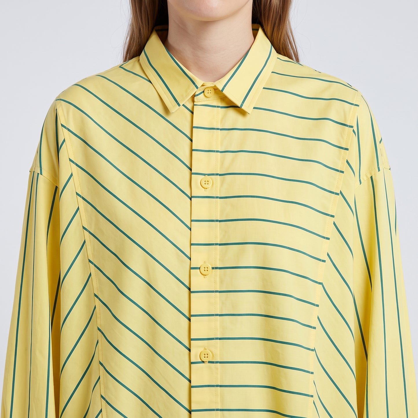 Diagonal Stripe Cotton Shirt