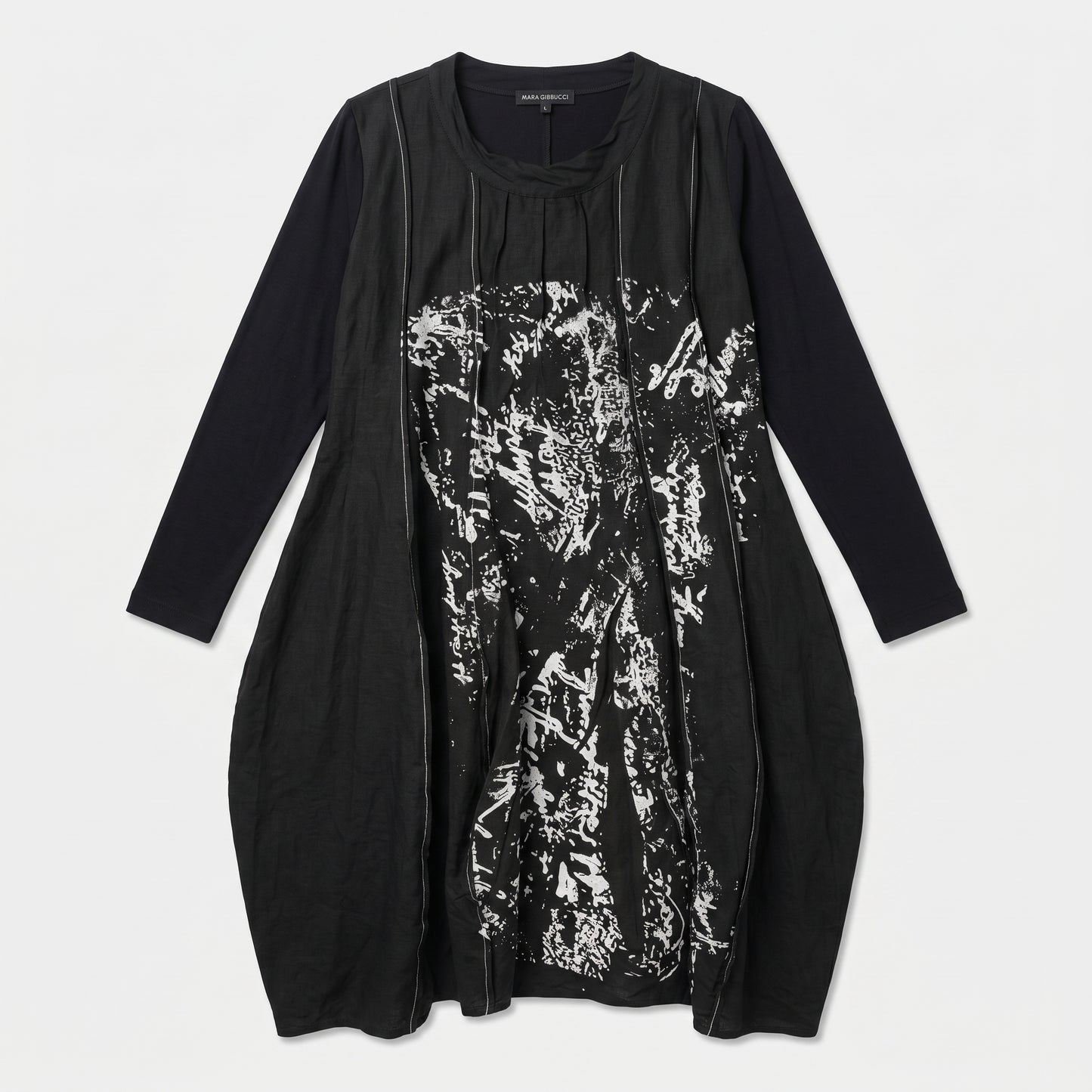 Abstract Print Long Sleeve Dress
