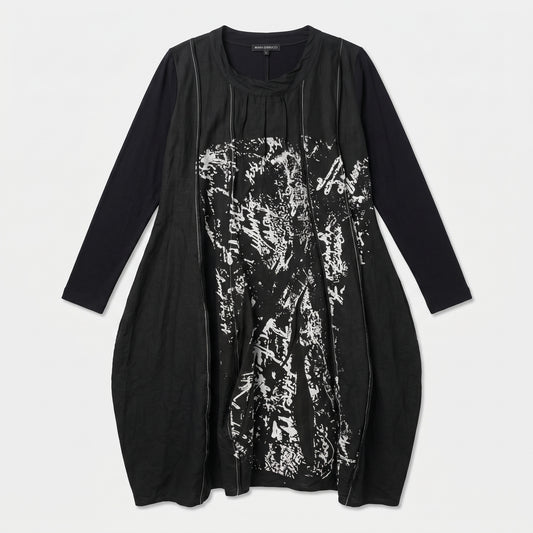 Abstract Print Long Sleeve Dress