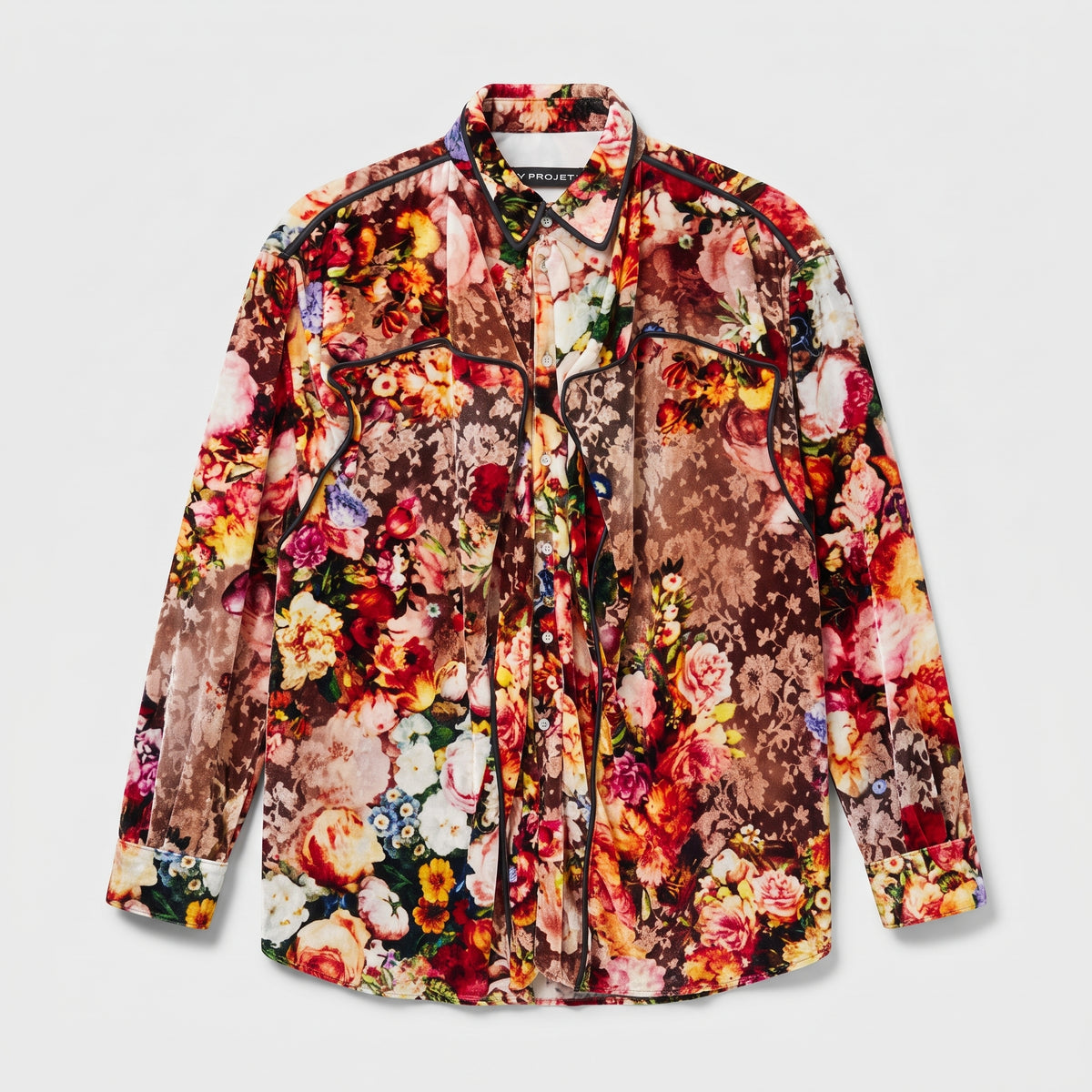 Floral Velvet Button Down Shirt