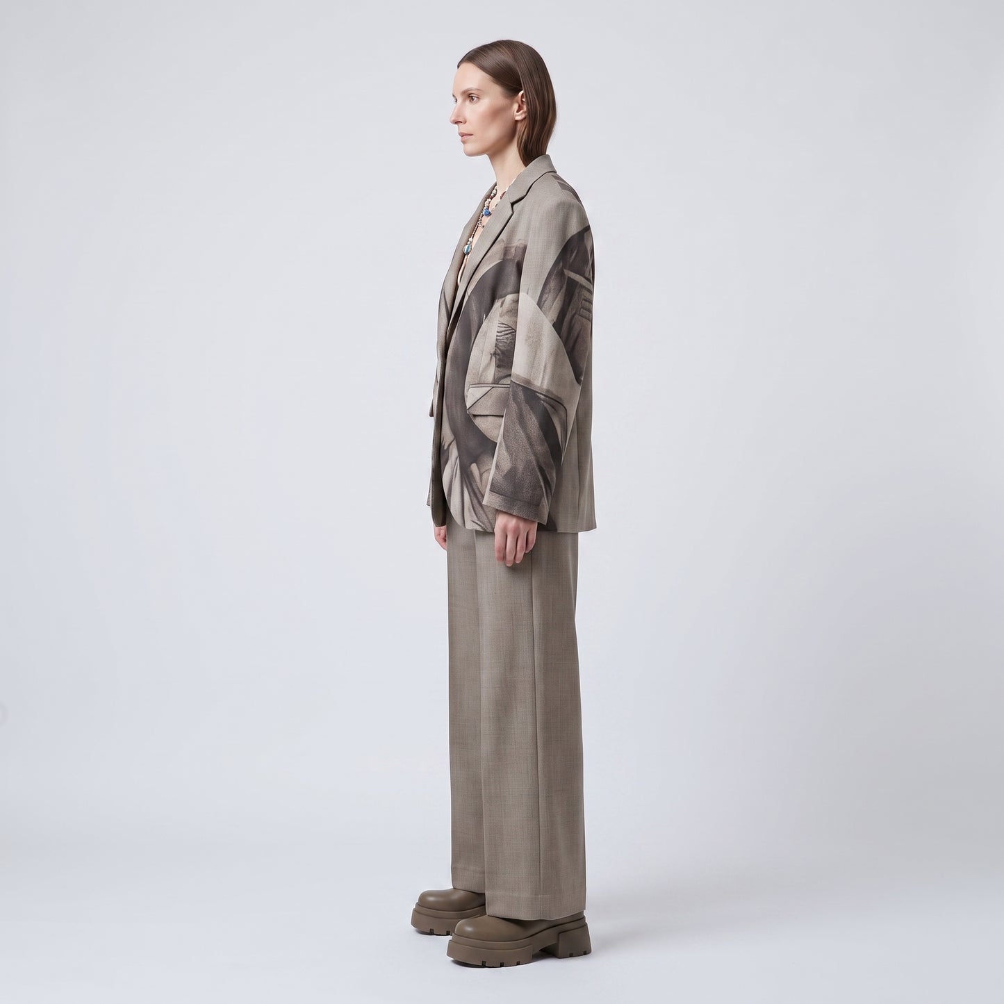 Tailored Beige Cropped Trousers